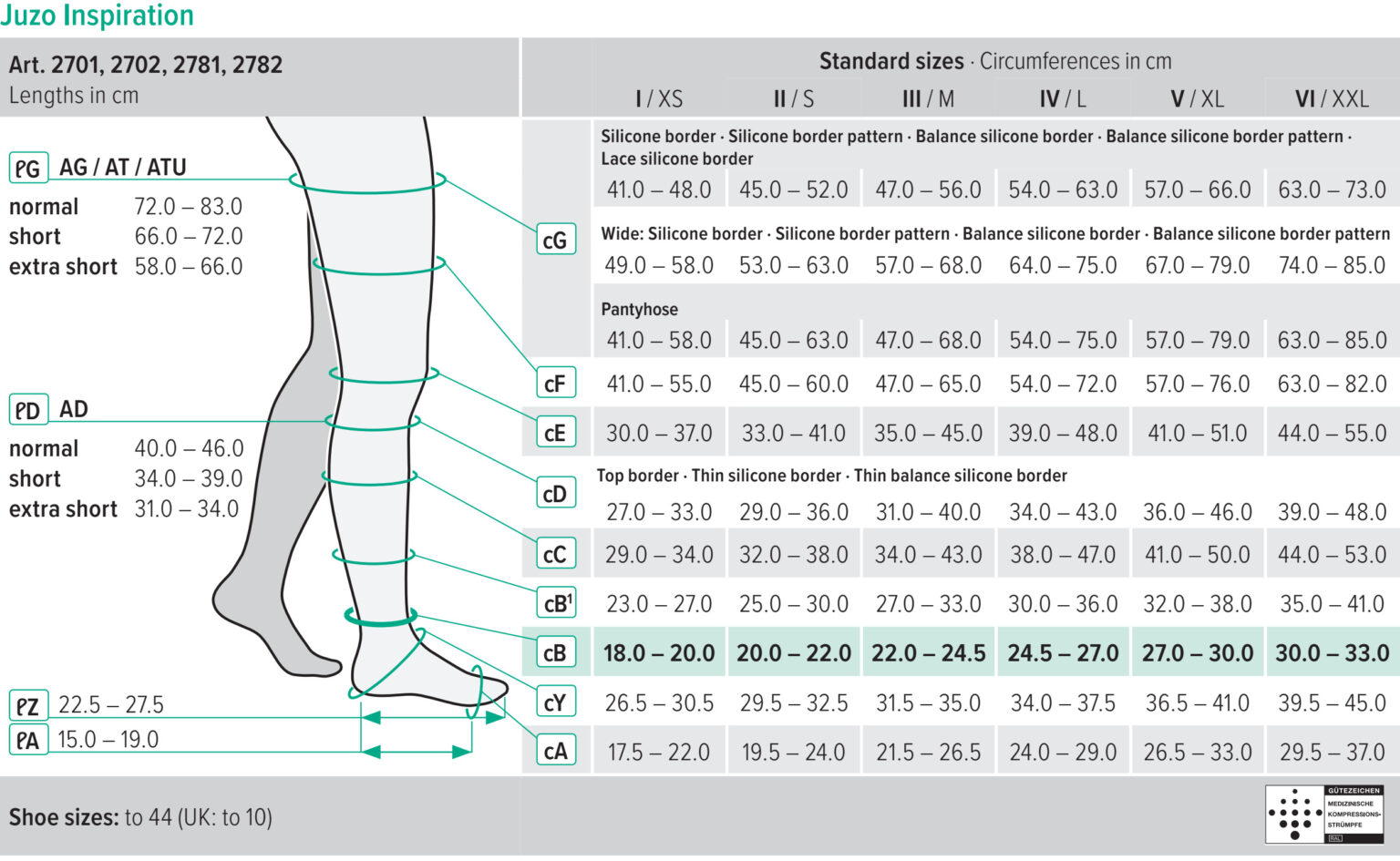Juzo Inspiration 2702 knee high medical compression stocking Preston
