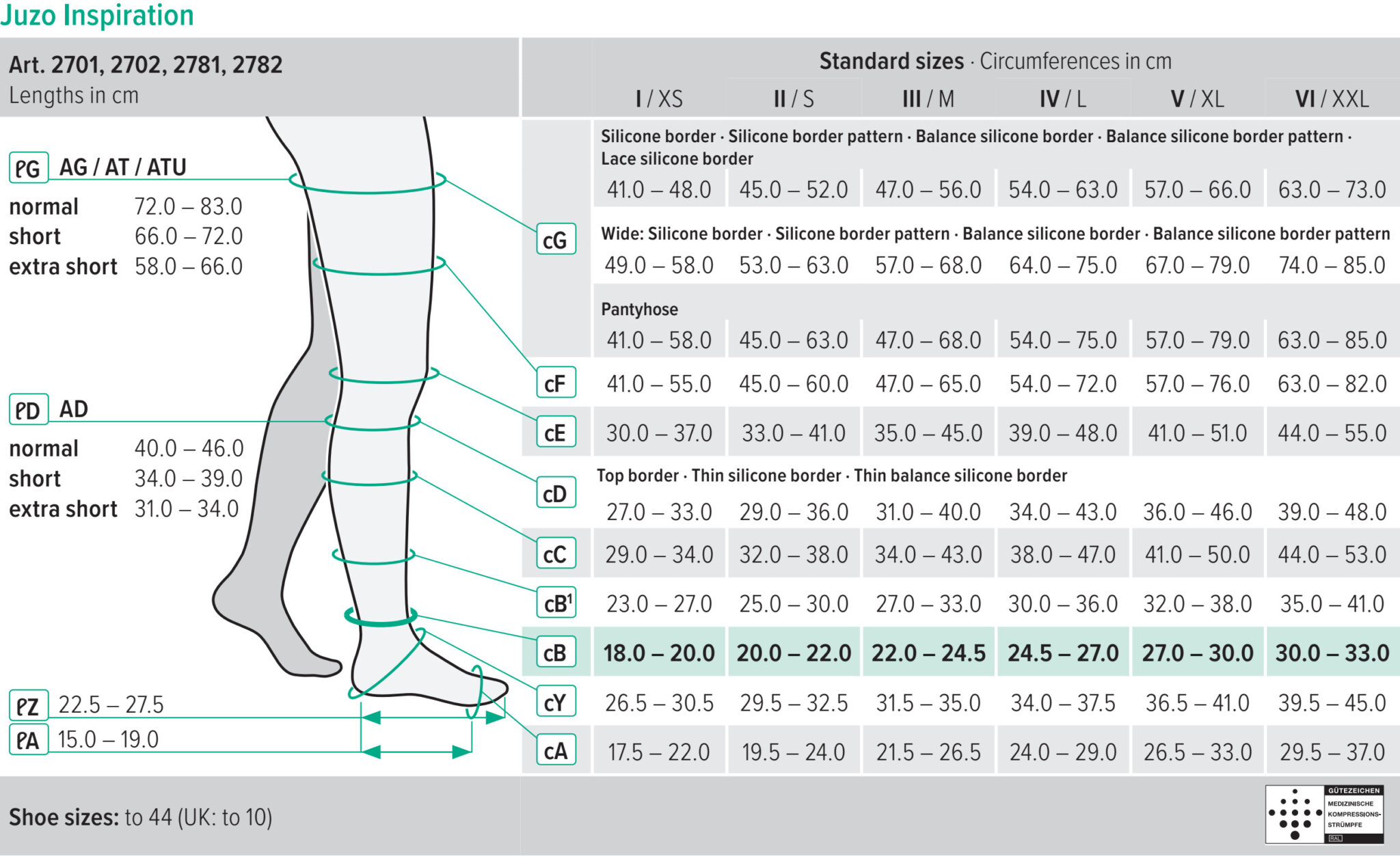 Juzo Inspiration 2702 knee high medical compression stocking Preston