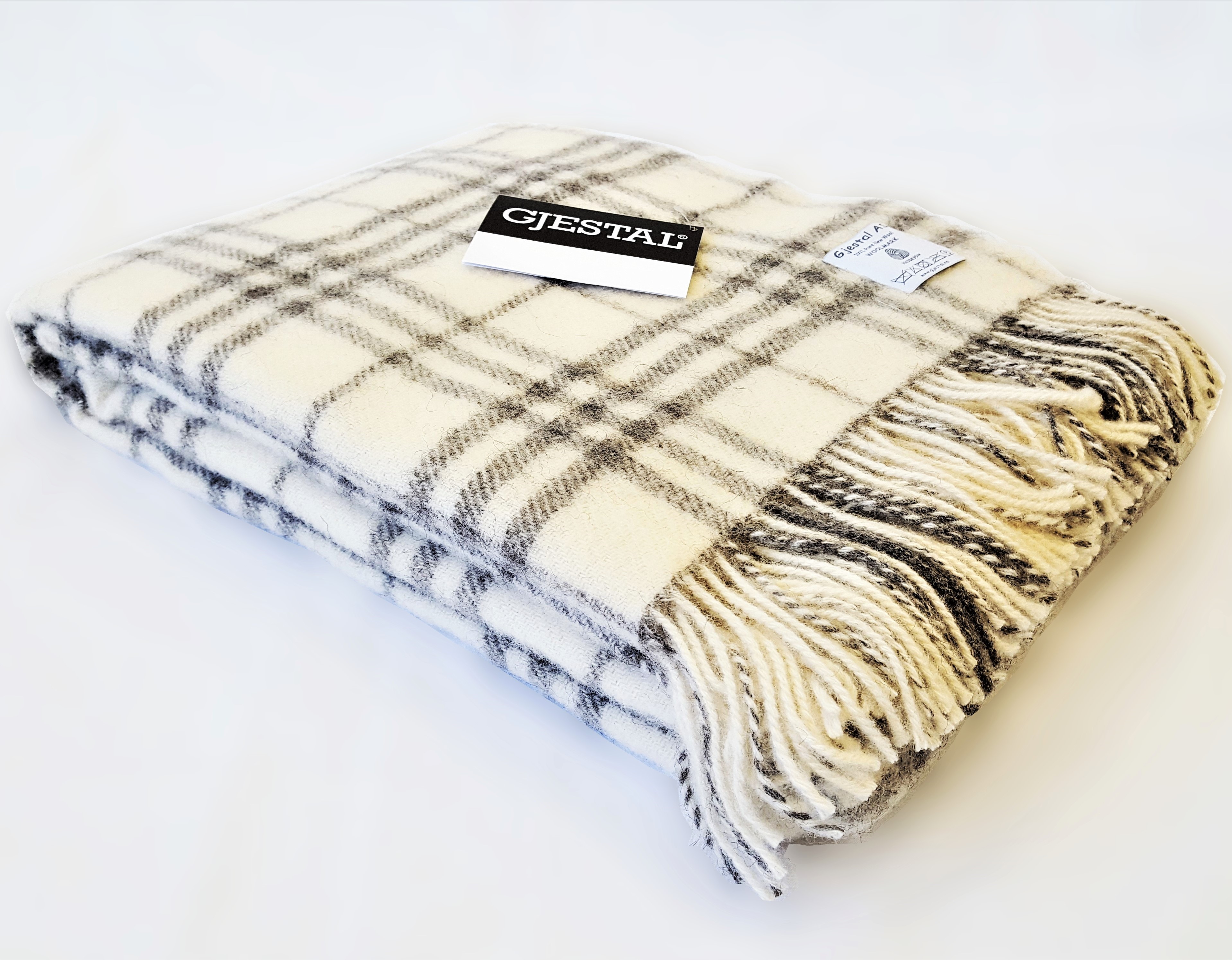 Norwegian plaid wool blanket by Gjestal Preston